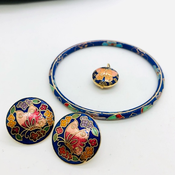 Vintage Butterfly Cloisonné Jewelry Lot - Picture 5 of 8